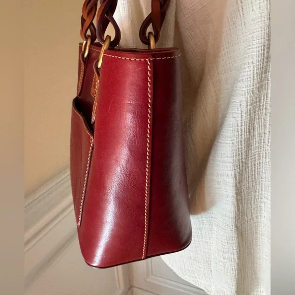 Dooney & Bourke Florentine Leather Bordeaux Gretchen Tote - Picture 9 of 9